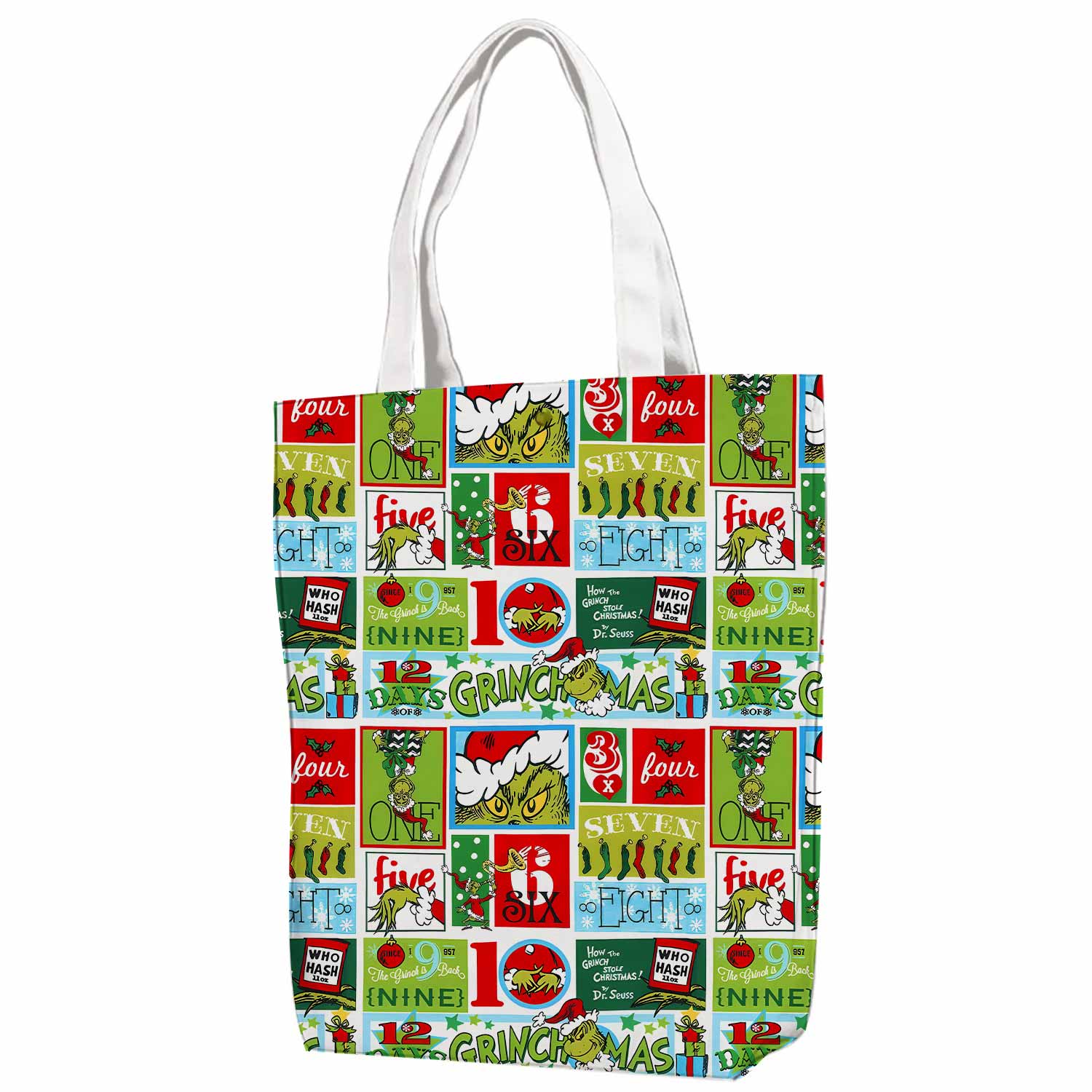 12 Days of Grinchmas Canvas Bag with Shoulder Strap