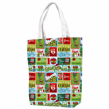 12 Days of Grinchmas Canvas Bag with Shoulder Strap