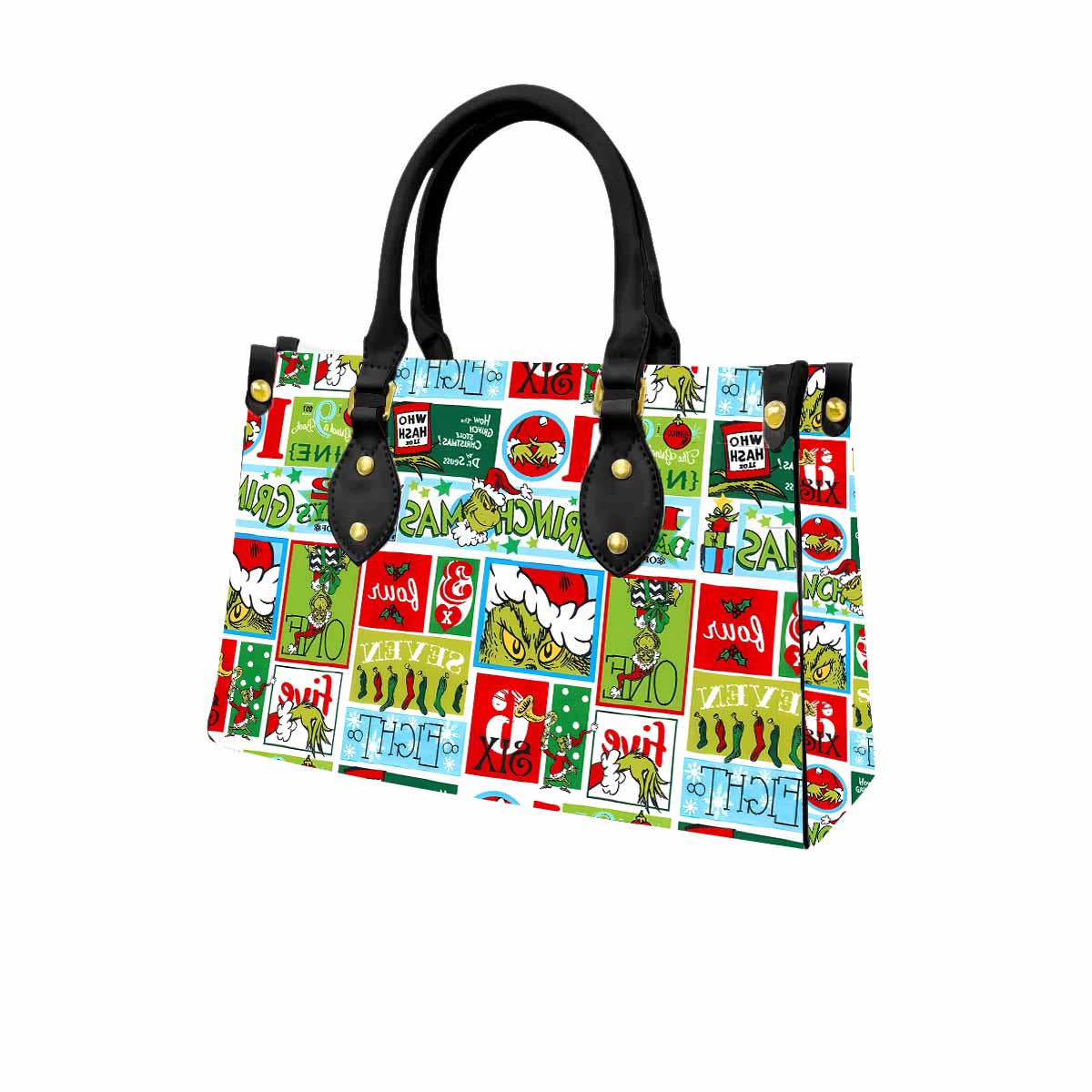 12 Days of Grinchmas Women Tote Bag with Black Handles