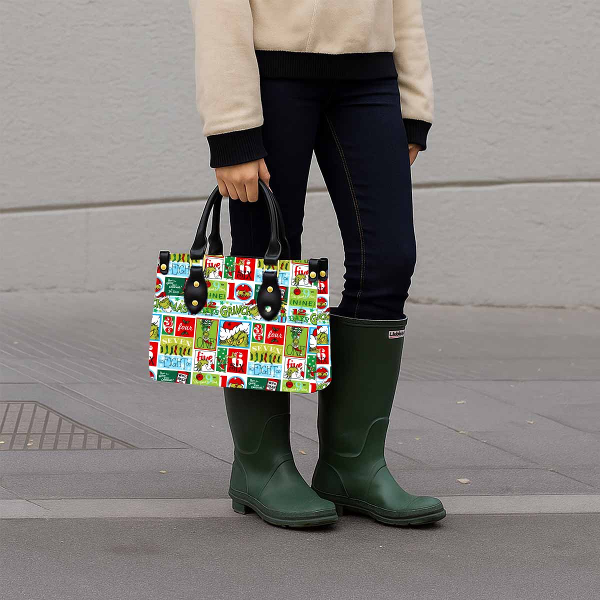 12 Days of Grinchmas Women Tote Bag with Black Handles