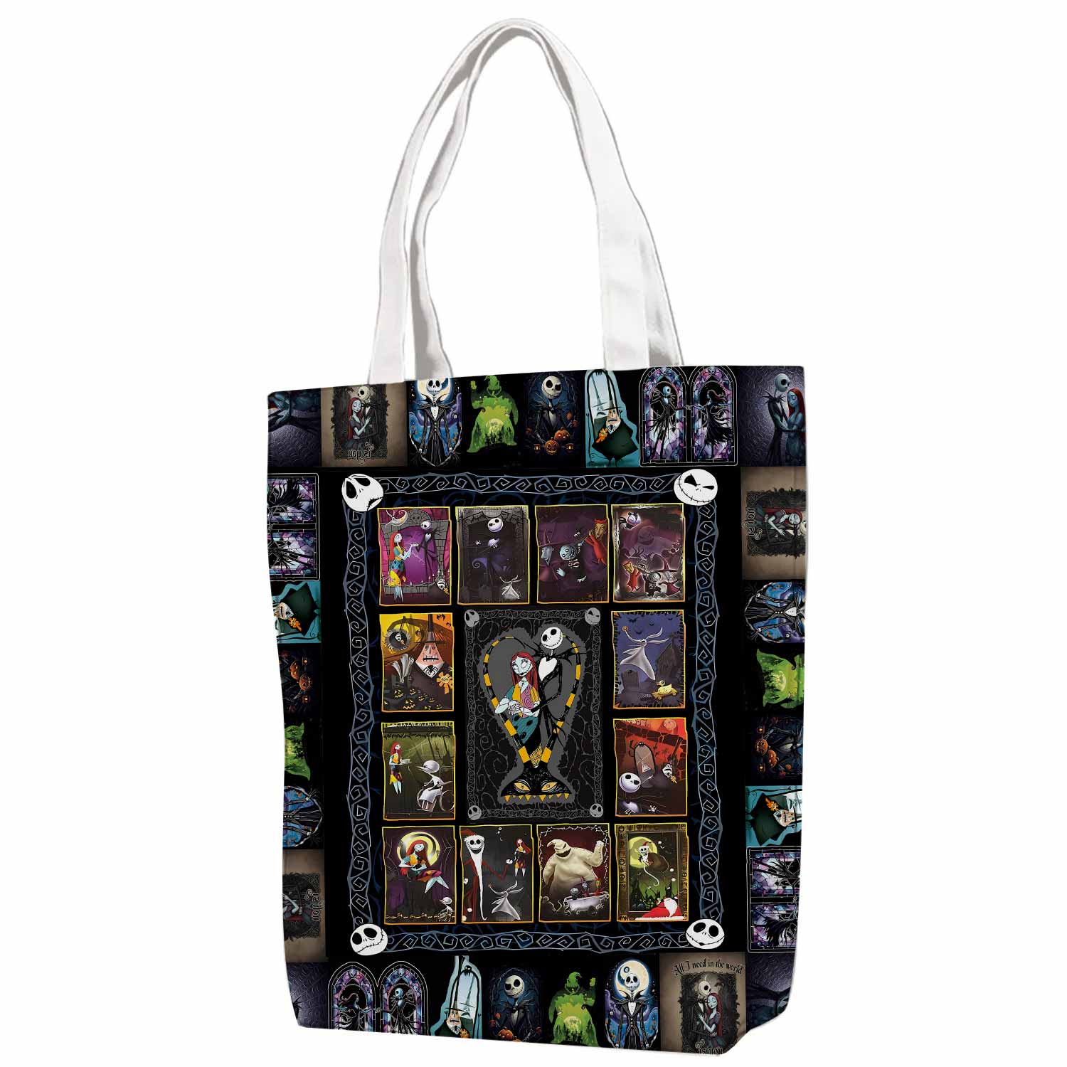 Jack & Sally The Nightmare Before Christmas Canvas Bag with Shoulder Strap