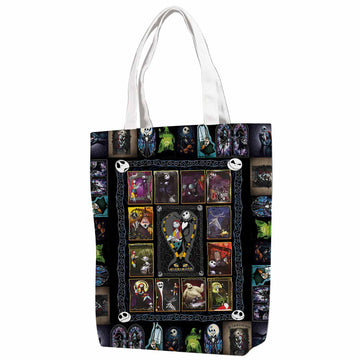 Jack & Sally The Nightmare Before Christmas Canvas Bag with Shoulder Strap