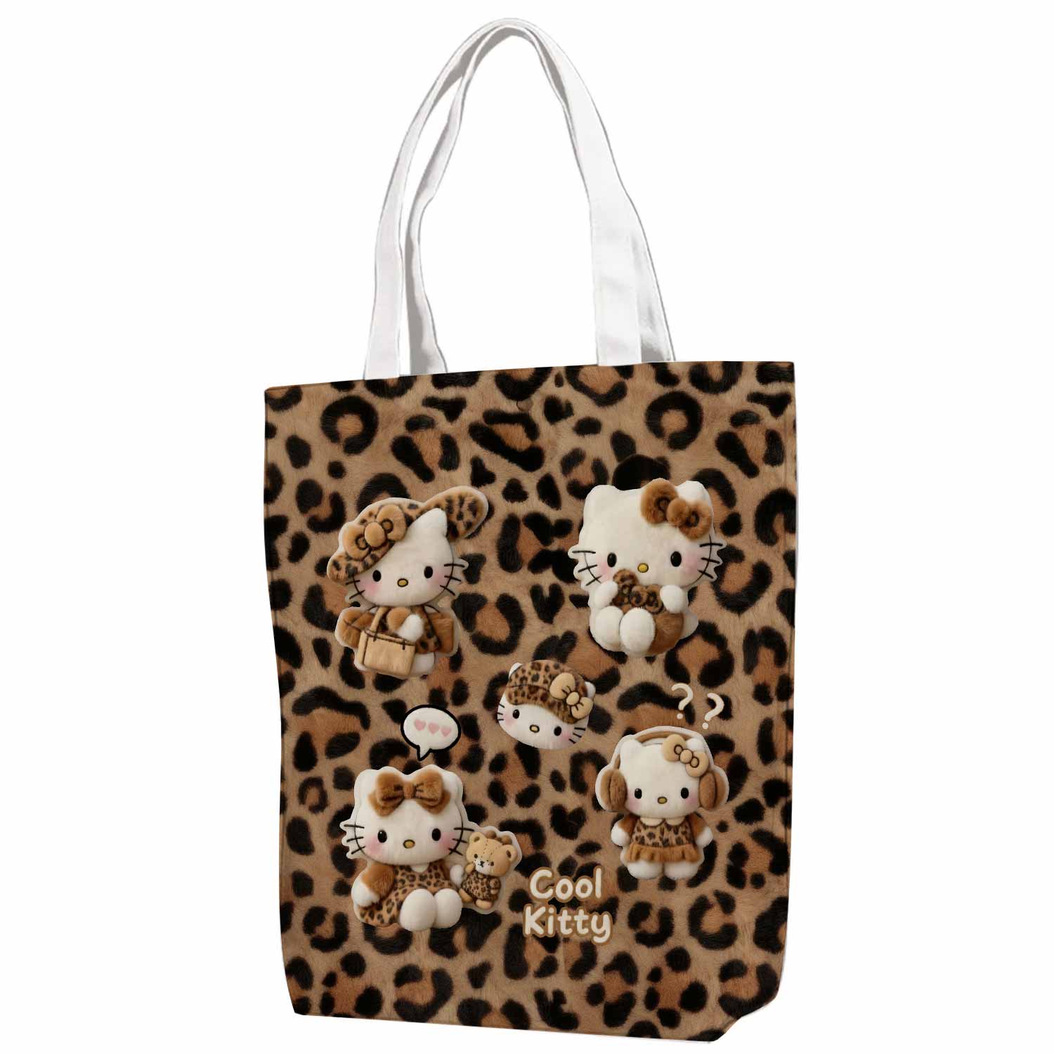 Hello Kitty Leopard Canvas Bag with Shoulder Strap