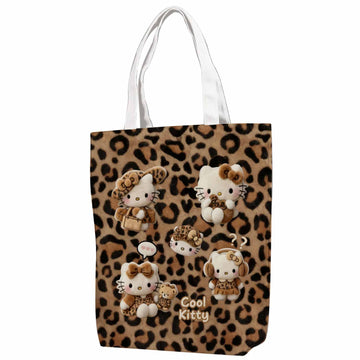 Hello Kitty Leopard Canvas Bag with Shoulder Strap