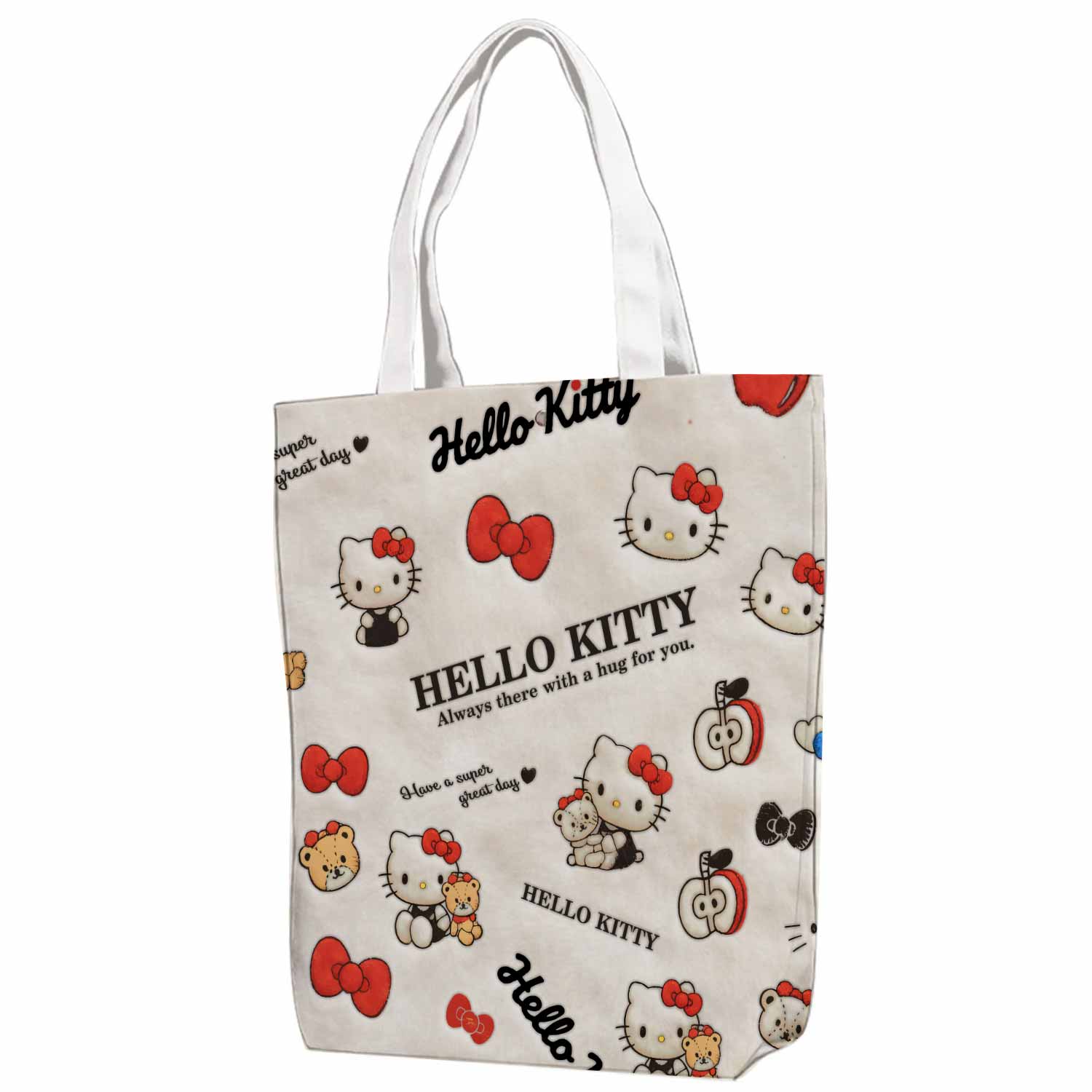 Hello Kitty Fluffy Plush Canvas Bag with Shoulder Strap