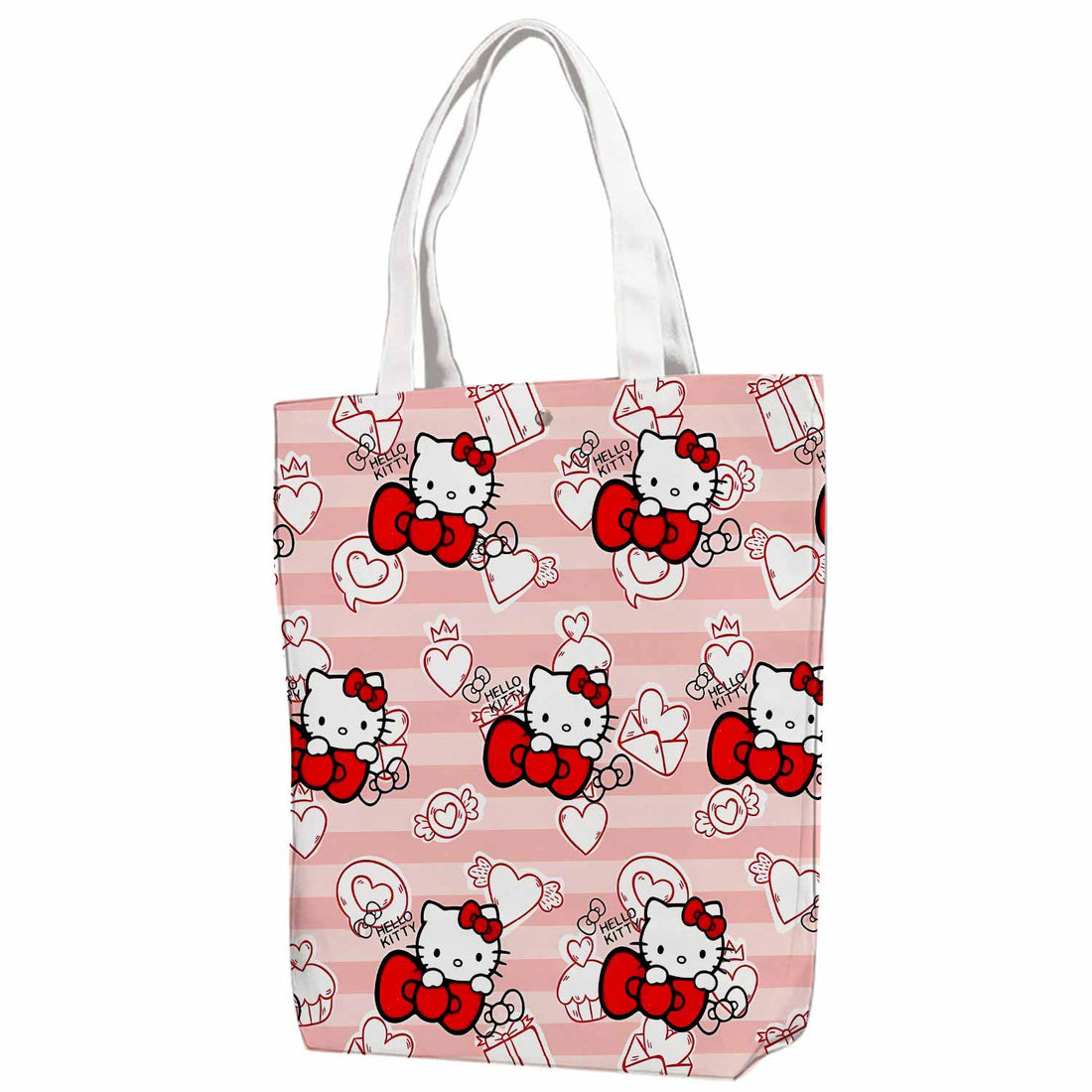 Hello Kitty Cute Bow Canvas Bag with Shoulder Strap