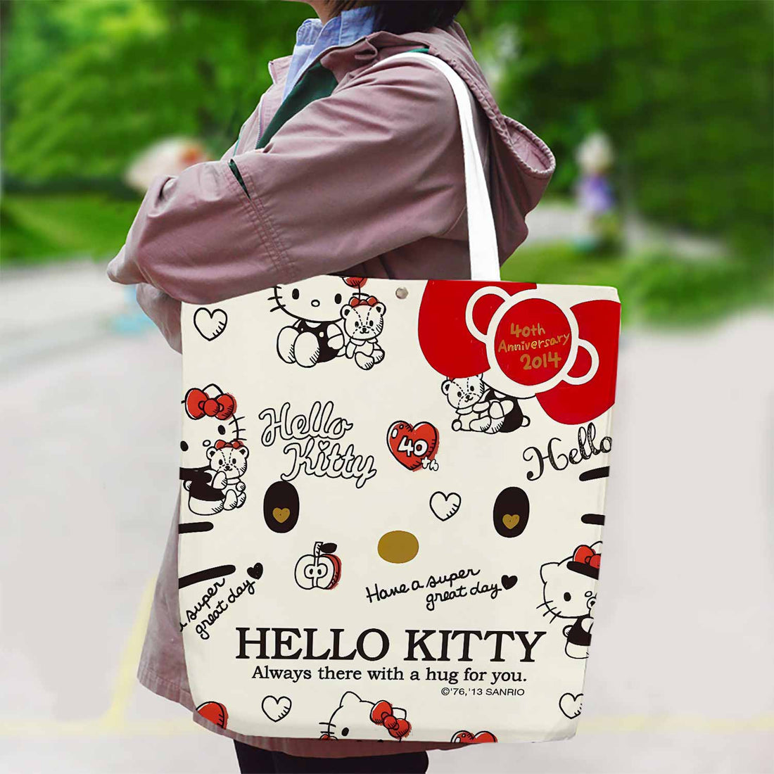 Hello Kitty 40th Anniversary Canvas Bag with Shoulder Strap