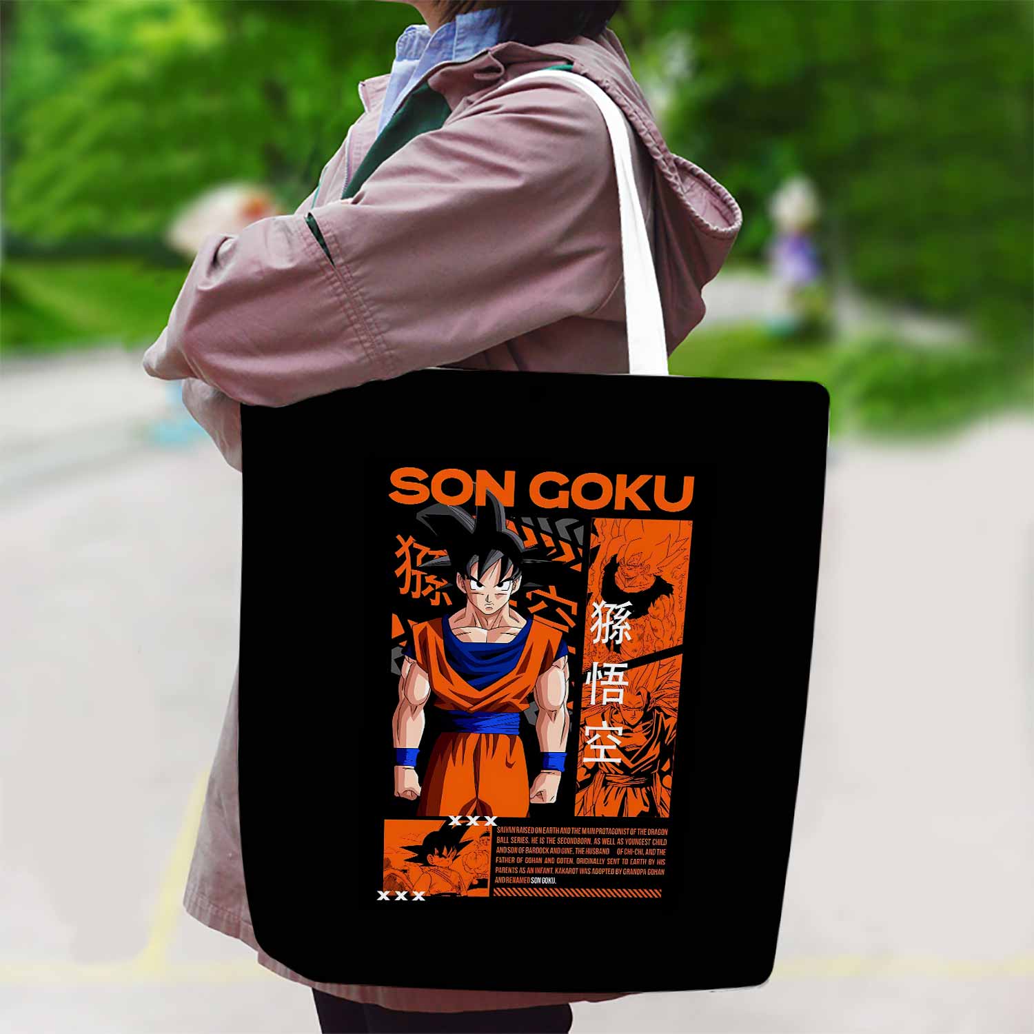 Dragon Ball Son Goku Canvas Bag with Shoulder Strap