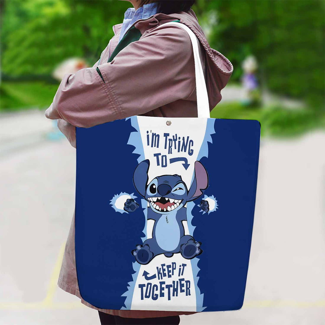 Stitch Keep it Together Canvas Bag with Shoulder Strap