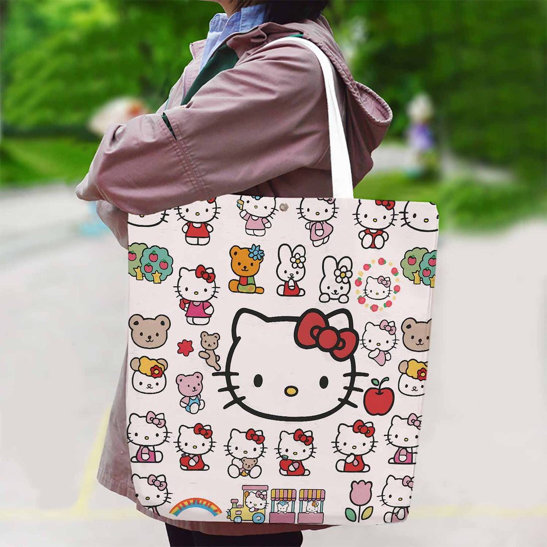 Hello Kitty Cute Pink Canvas Bag with Shoulder Strap