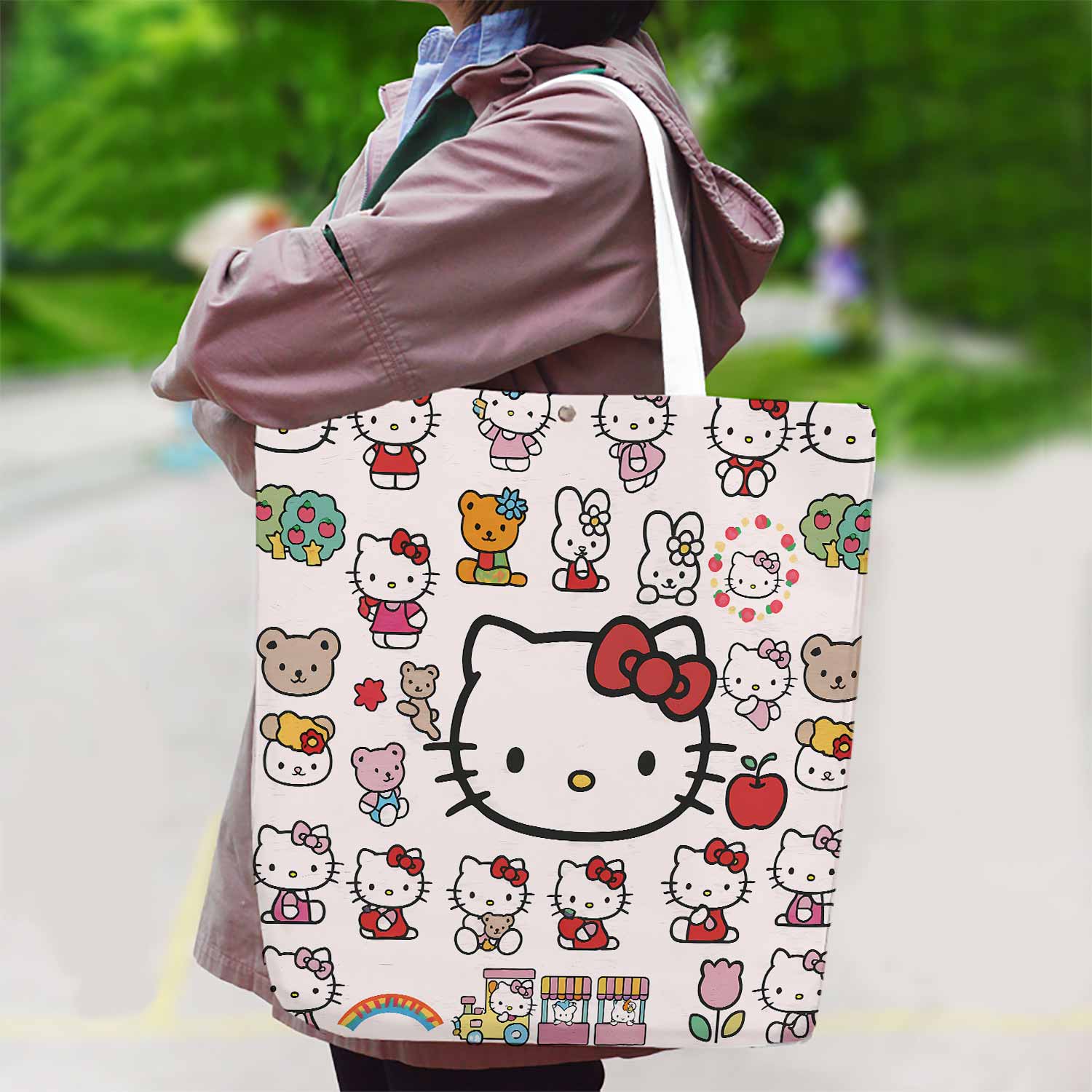 Hello Kitty Cute Pink Canvas Bag with Shoulder Strap