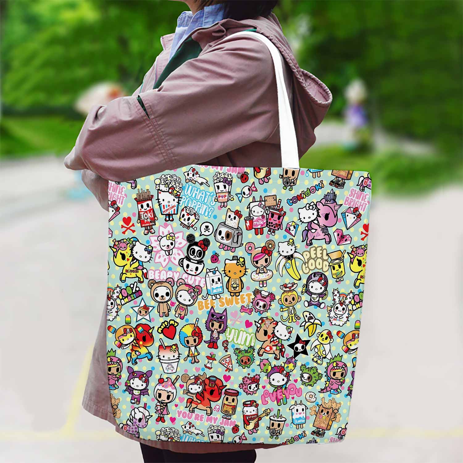 Hello Kitty Joyful Canvas Bag with Shoulder Strap