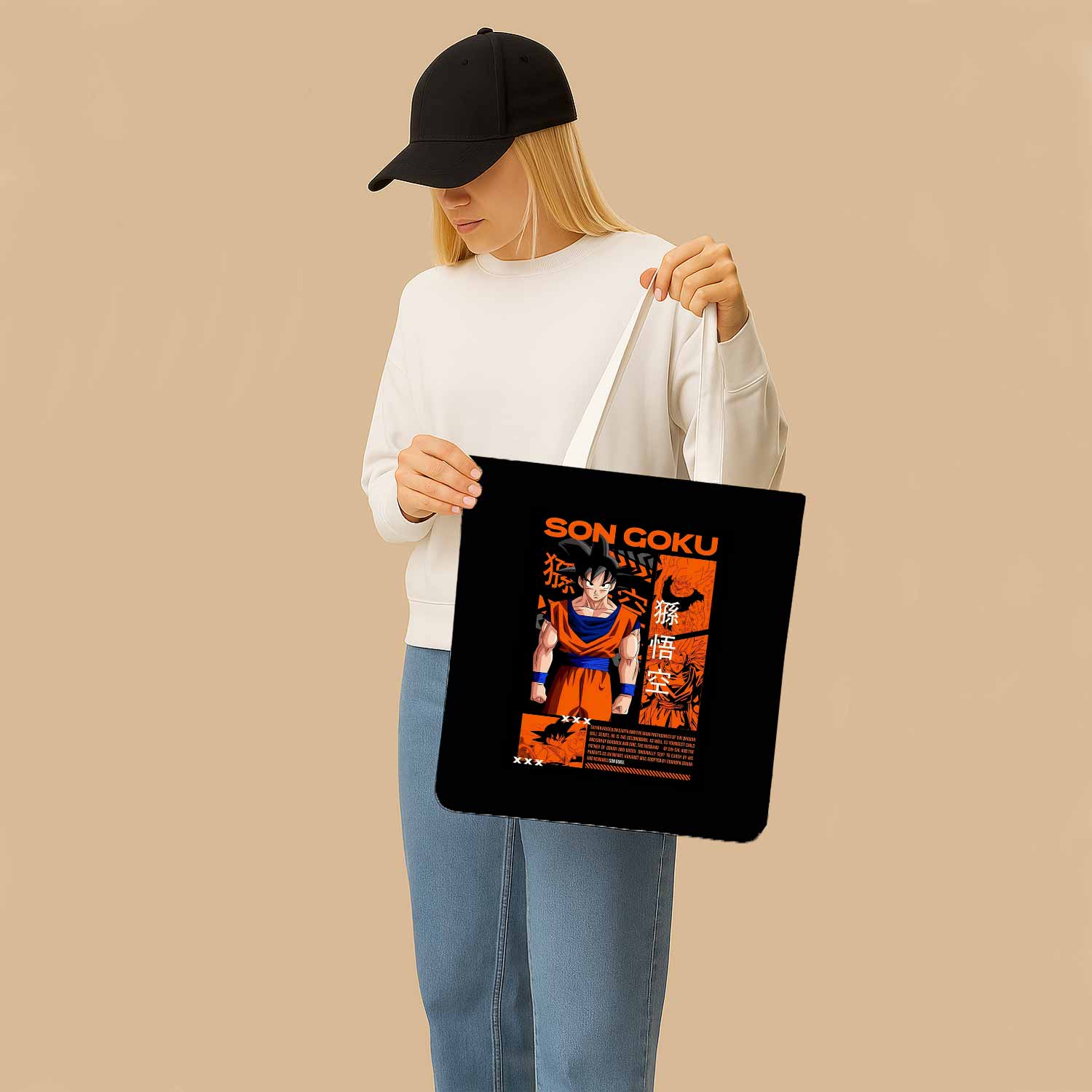 Dragon Ball Son Goku Canvas Bag with Shoulder Strap