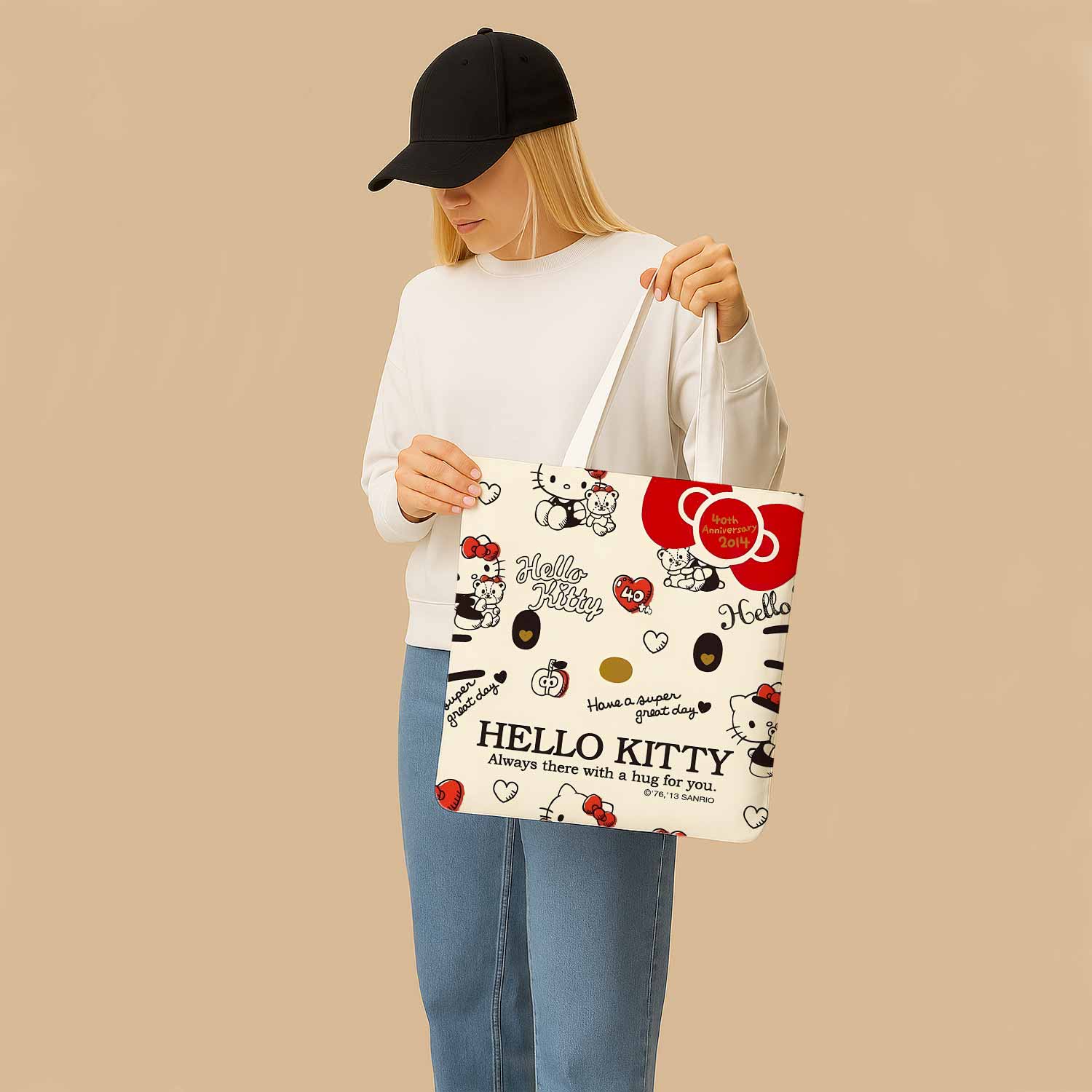 Hello Kitty 40th Anniversary Canvas Bag with Shoulder Strap