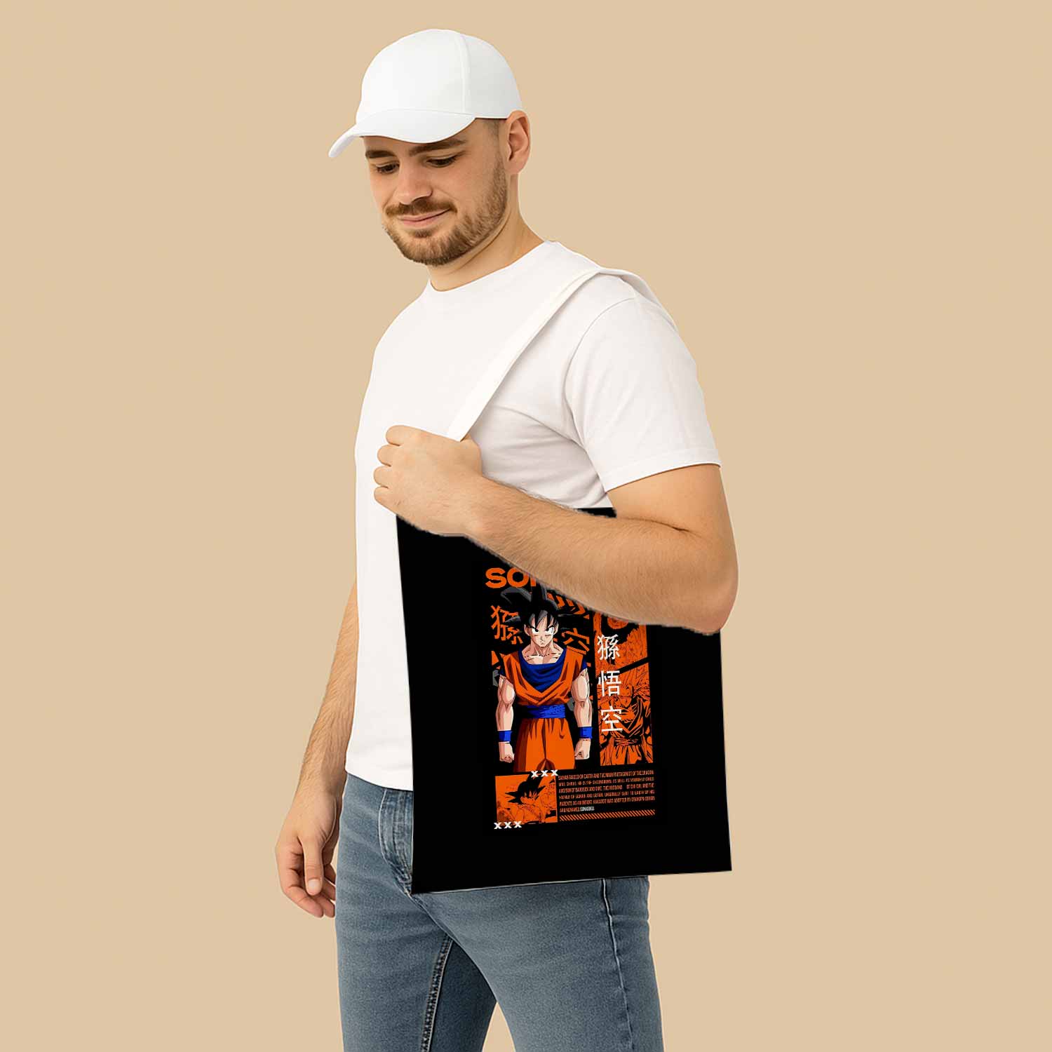 Dragon Ball Son Goku Canvas Bag with Shoulder Strap