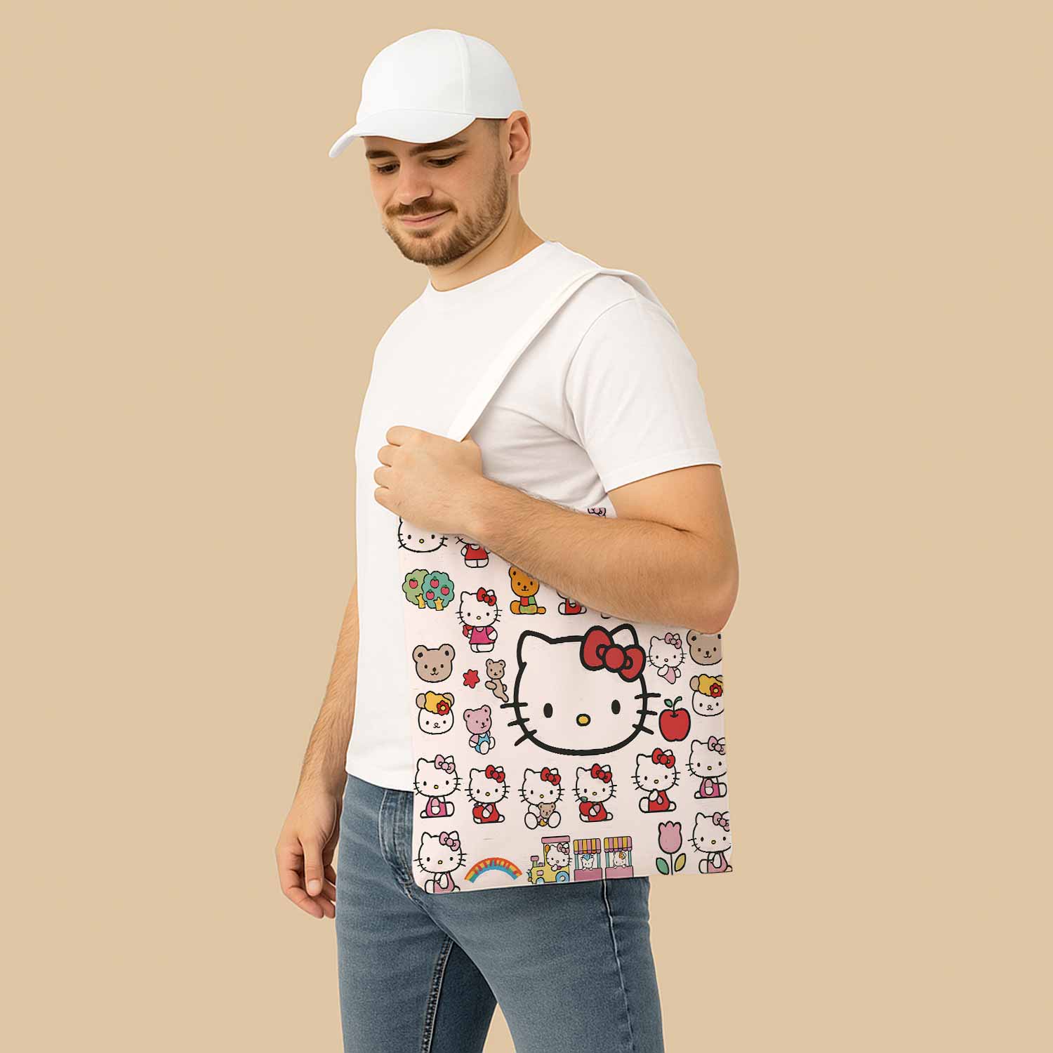 Hello Kitty Cute Pink Canvas Bag with Shoulder Strap