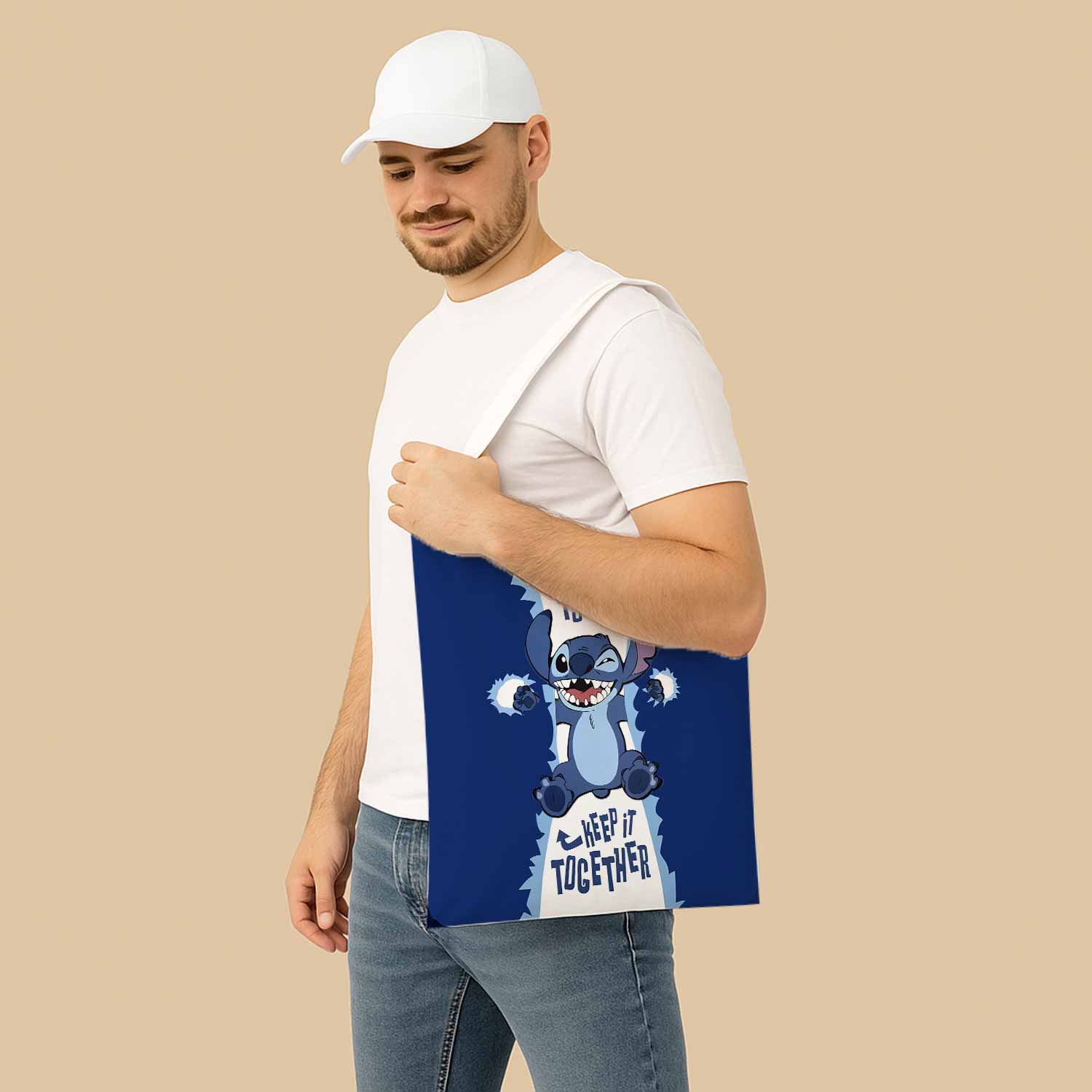 Stitch Keep it Together Canvas Bag with Shoulder Strap