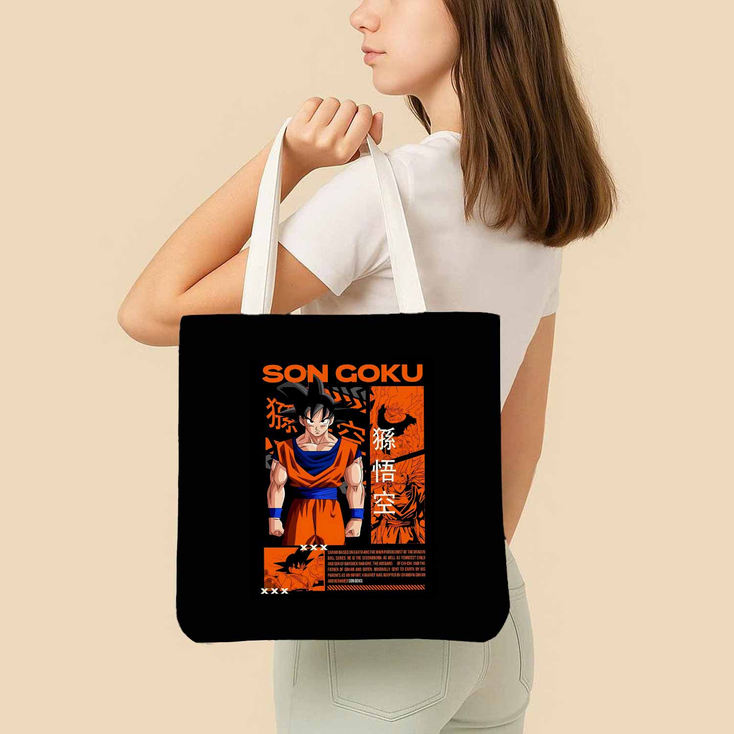 Dragon Ball Son Goku Canvas Bag with Shoulder Strap