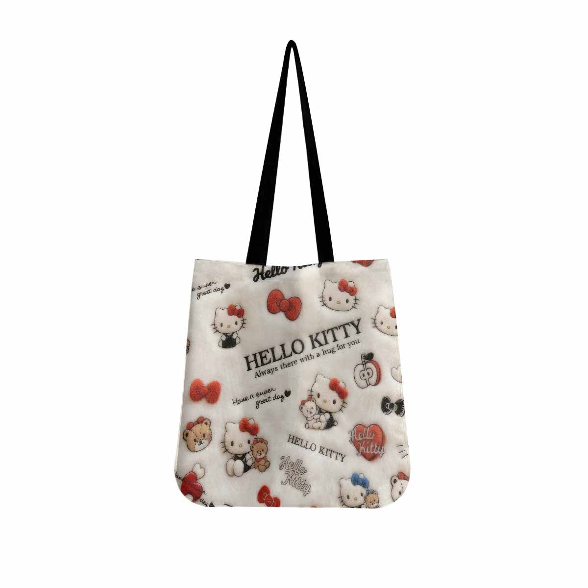 Hello Kitty Fluffy Plush Canvas Tote Bag