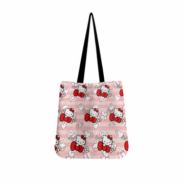 Hello Kitty Cute Bow Canvas Tote Bag