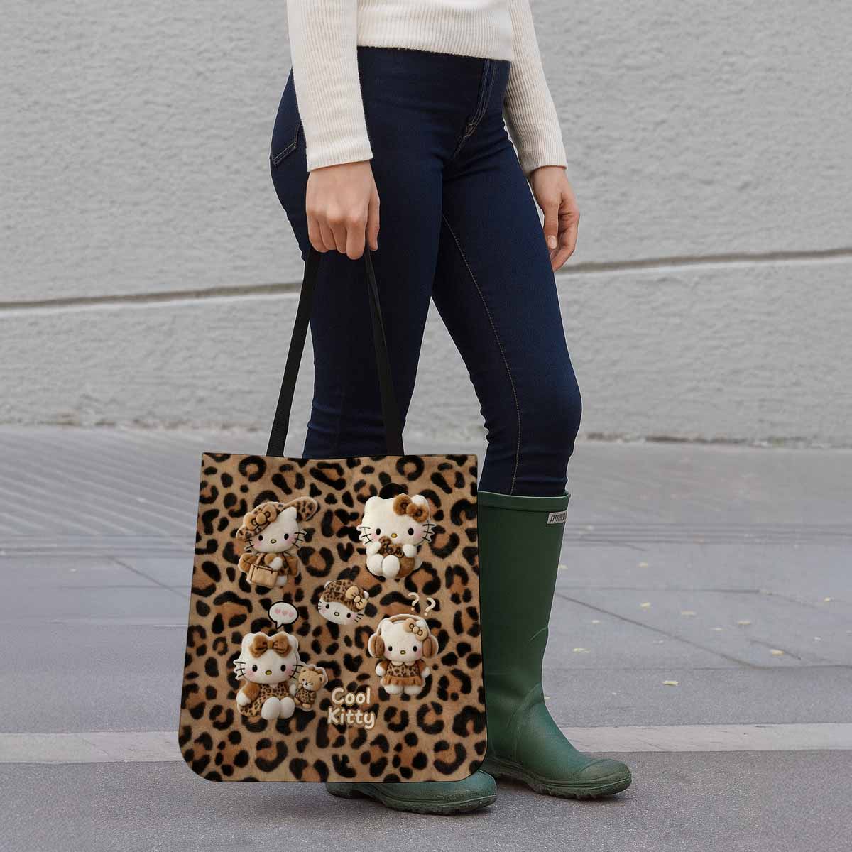 Hello Kitty Leopard Canvas Tote Bag