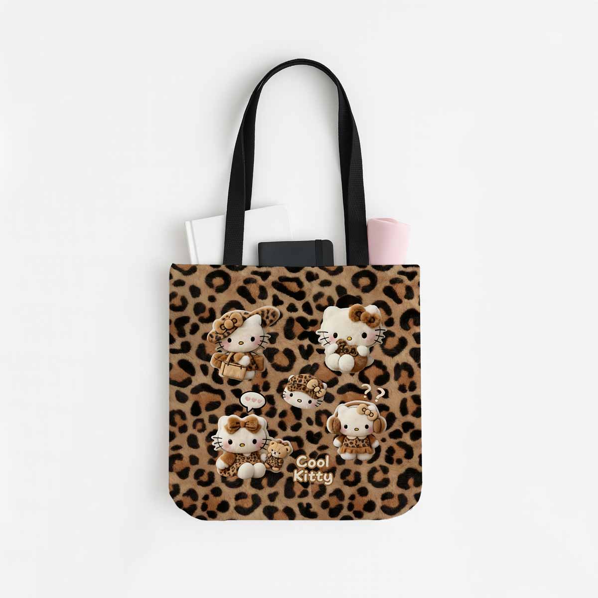 Hello Kitty Leopard Canvas Tote Bag