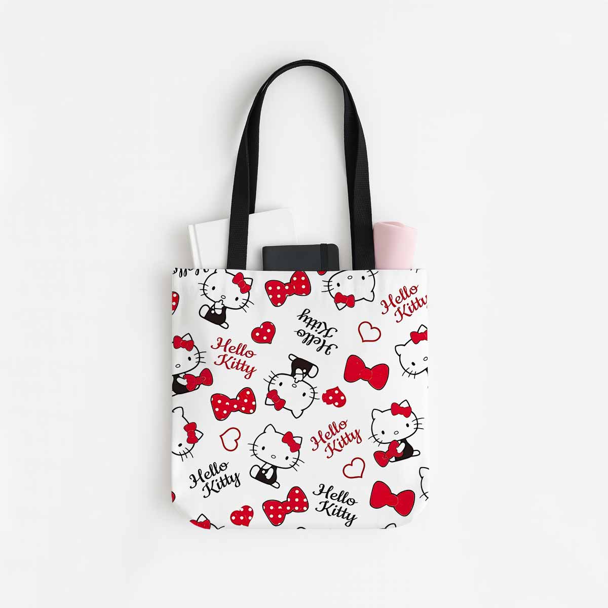 Hello Kitty Red Bow Canvas Tote Bag