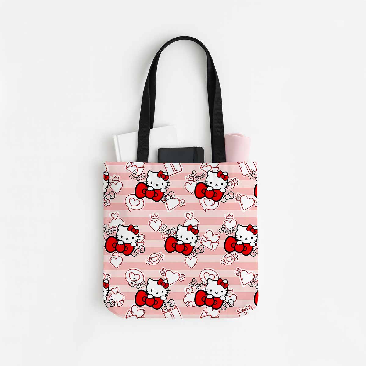 Hello Kitty Cute Bow Canvas Tote Bag