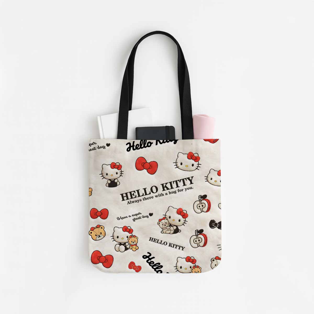 Hello Kitty Fluffy Plush Canvas Tote Bag