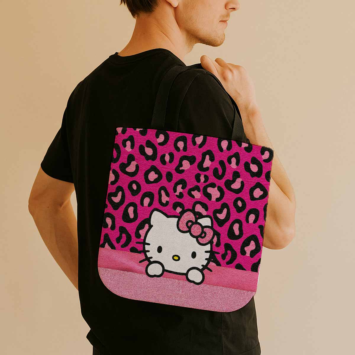 Hello Kitty Pink Bow Canvas Tote Bag