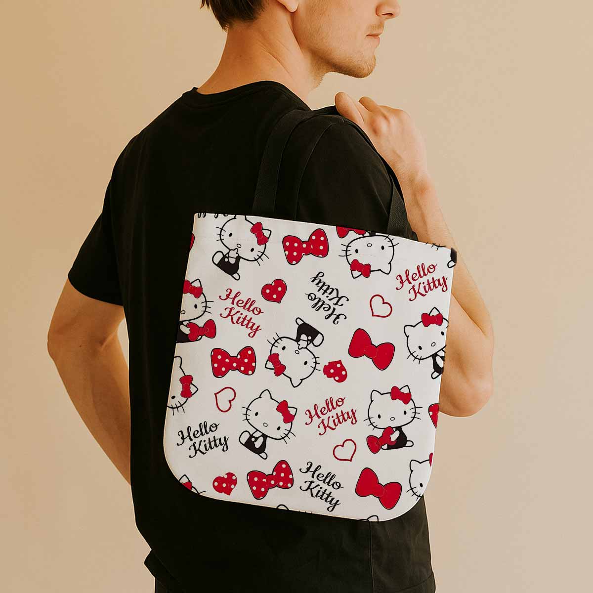 Hello Kitty Red Bow Canvas Tote Bag