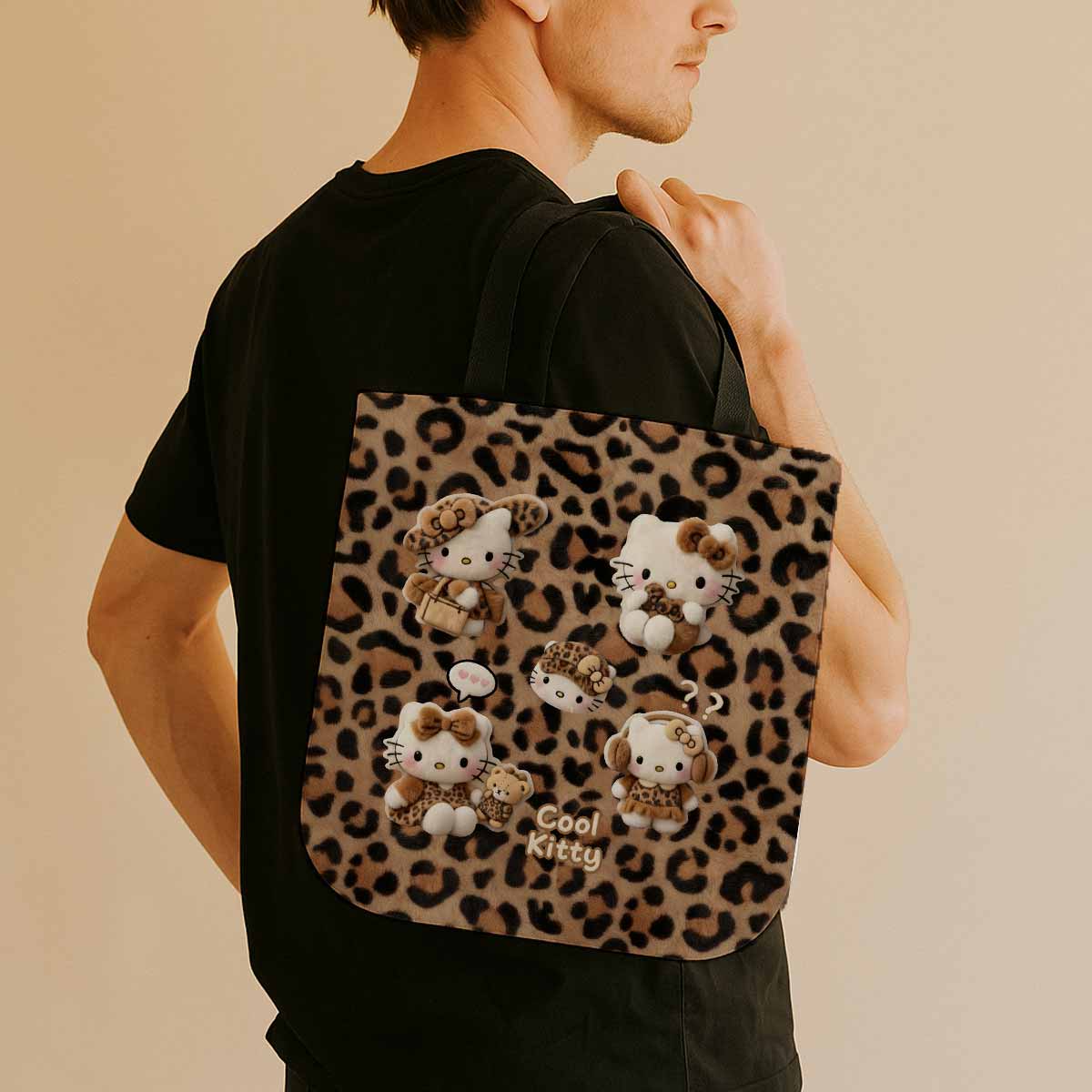 Hello Kitty Leopard Canvas Tote Bag
