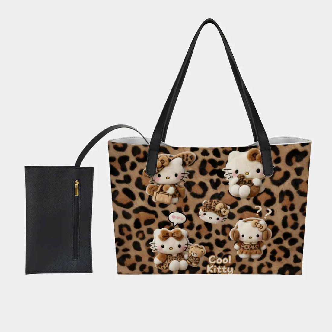Hello Kitty Leopard Hand Bag and Mini Purse Set