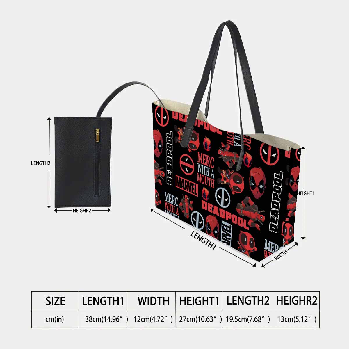 Deadpool Merc with a Mouth Hand Bag and Mini Purse Set