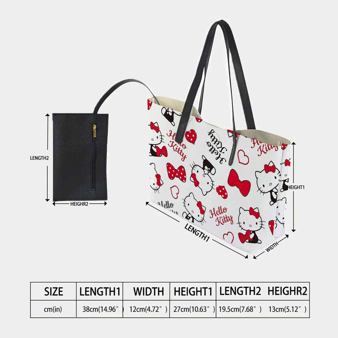 Hello Kitty Red Bow Hand Bag and Mini Purse Set