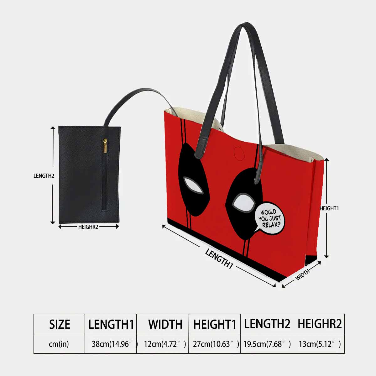 Deadpool Would You Just Relax Hand Bag and Mini Purse Set