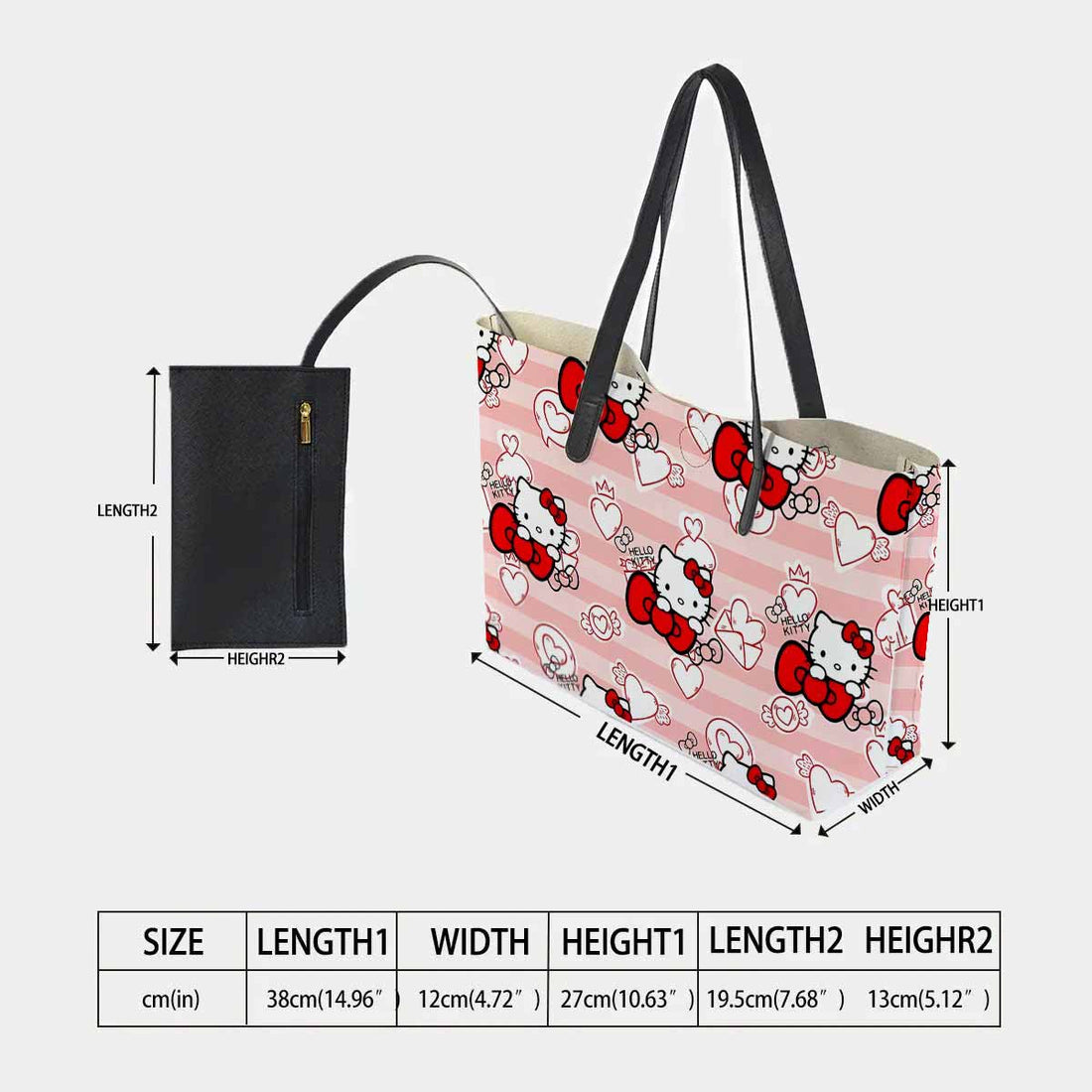 Hello Kitty Cute Bow Hand Bag and Mini Purse Set