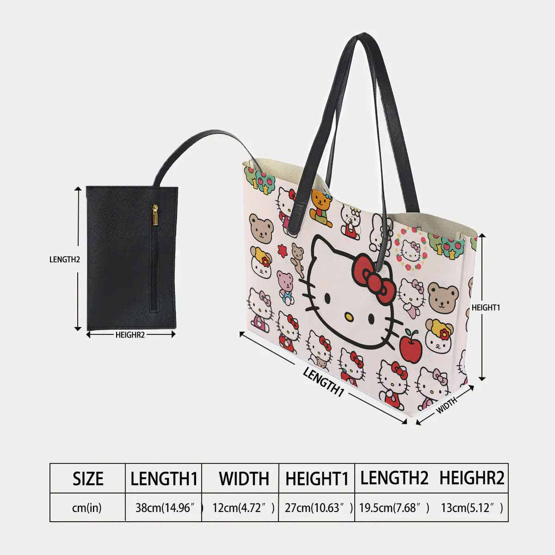 Hello Kitty Cute Pink Hand Bag and Mini Purse Set