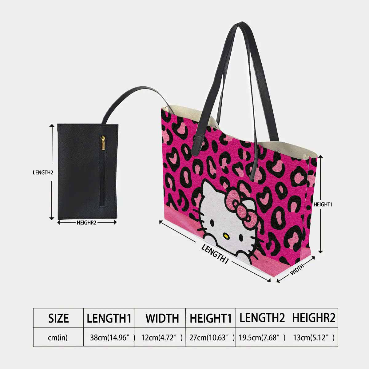 Hello Kitty Pink Bow Hand Bag and Mini Purse Set