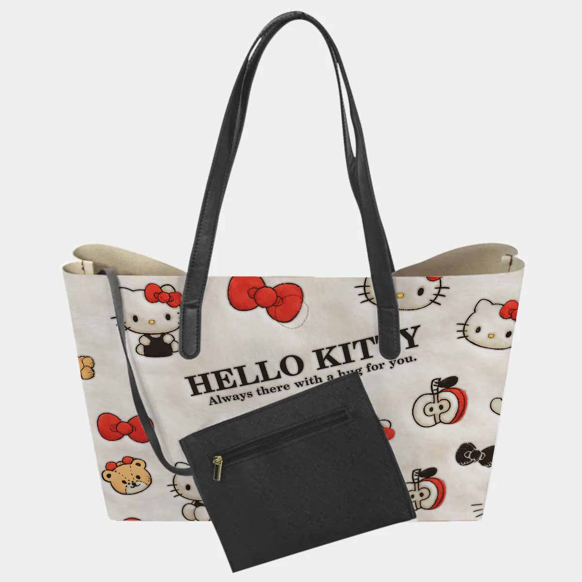 Hello Kitty Fluffy Plush Hand Bag and Mini Purse Set