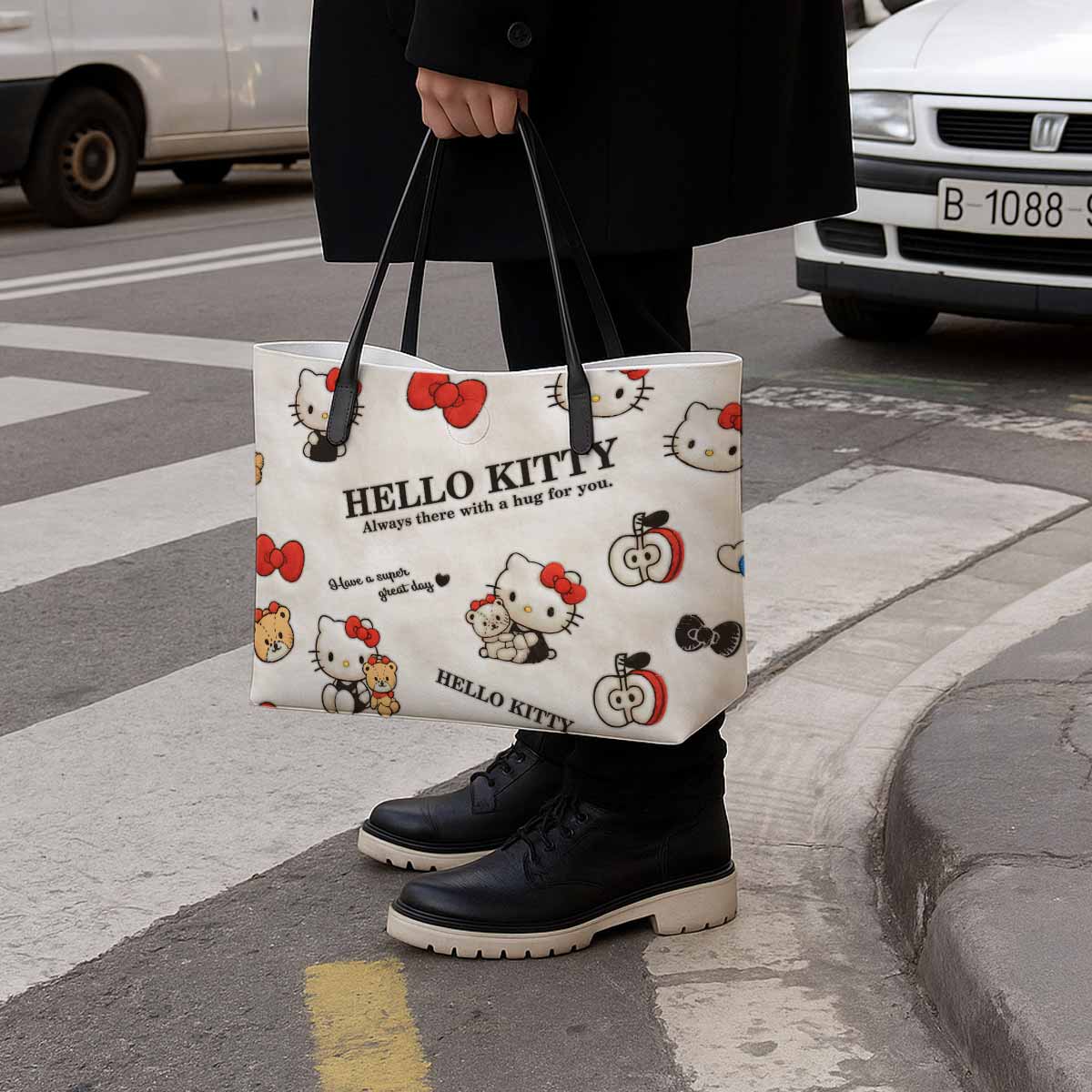 Hello Kitty Fluffy Plush Hand Bag and Mini Purse Set