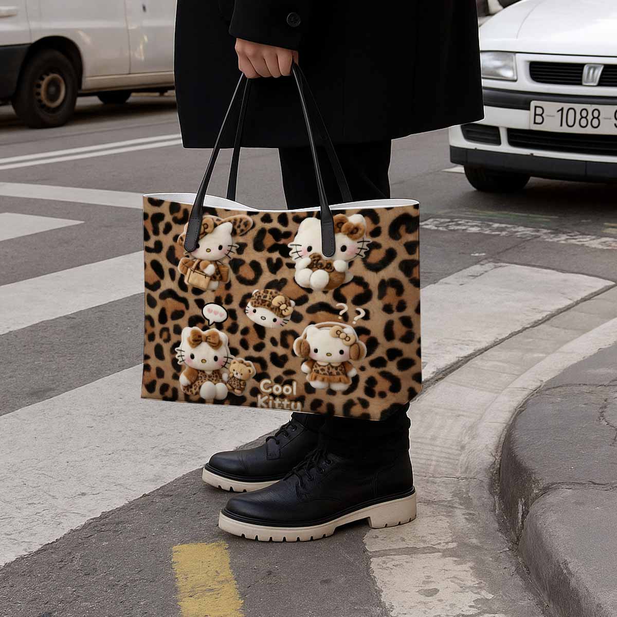 Hello Kitty Leopard Hand Bag and Mini Purse Set