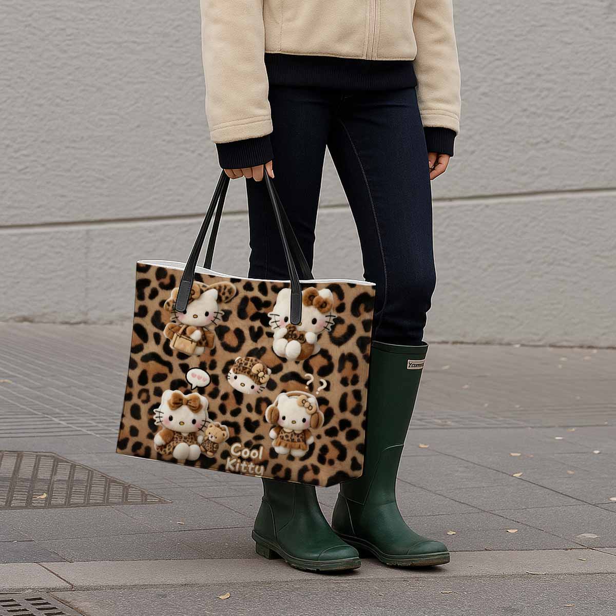 Hello Kitty Leopard Hand Bag and Mini Purse Set