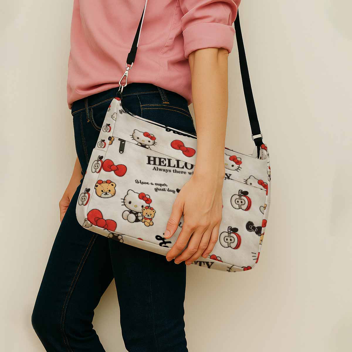 Hello Kitty Fluffy Plush Messenger Bag
