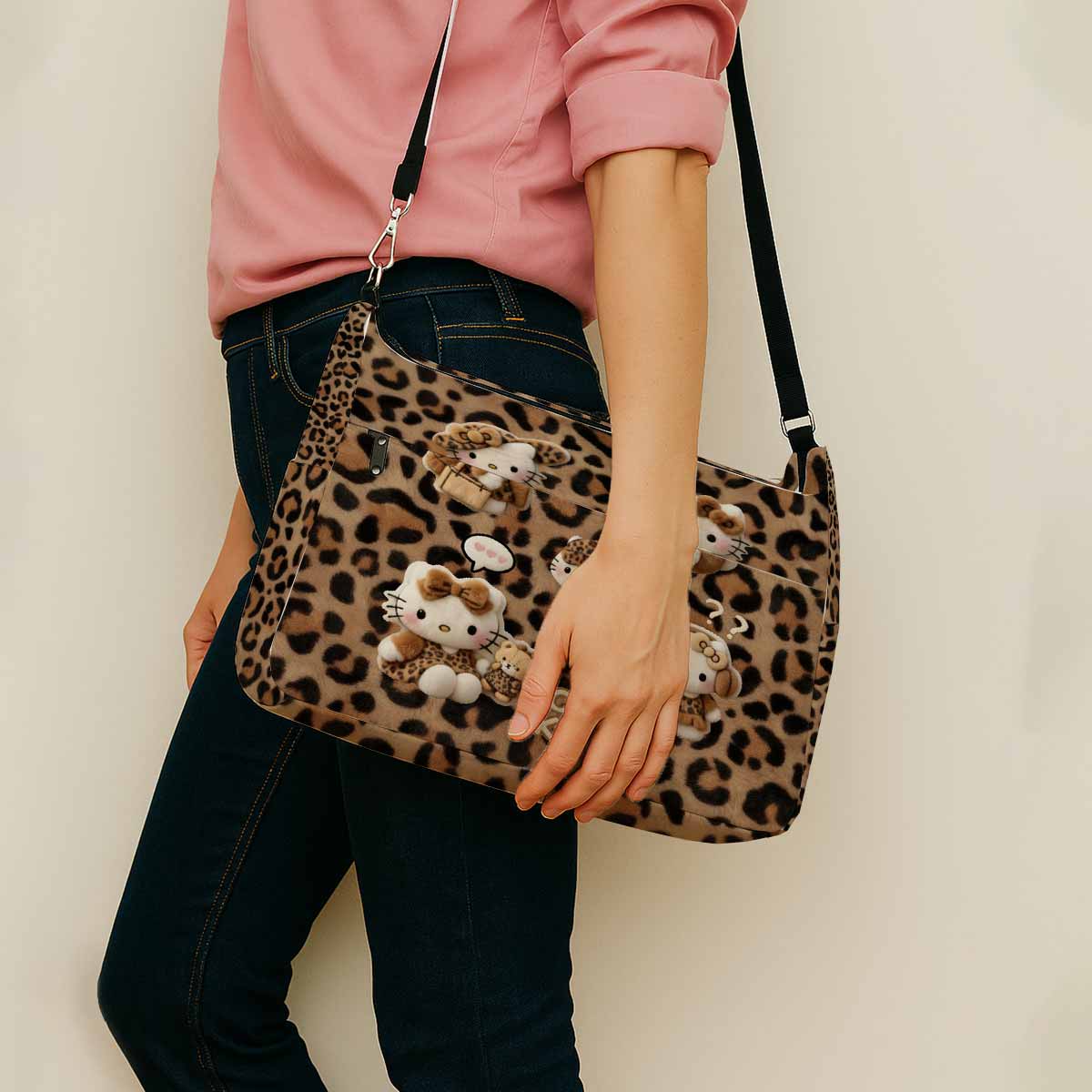 Hello Kitty Leopard Messenger Bag
