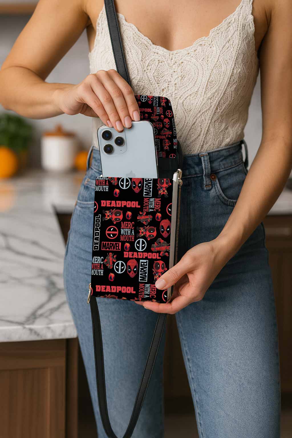 Deadpool Merc with a Mouth Mobile Phone Chest Bag