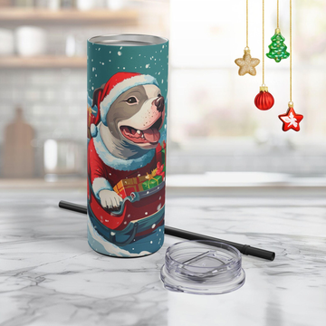 Pitbull Santa on a Sleigh Full Tumbler