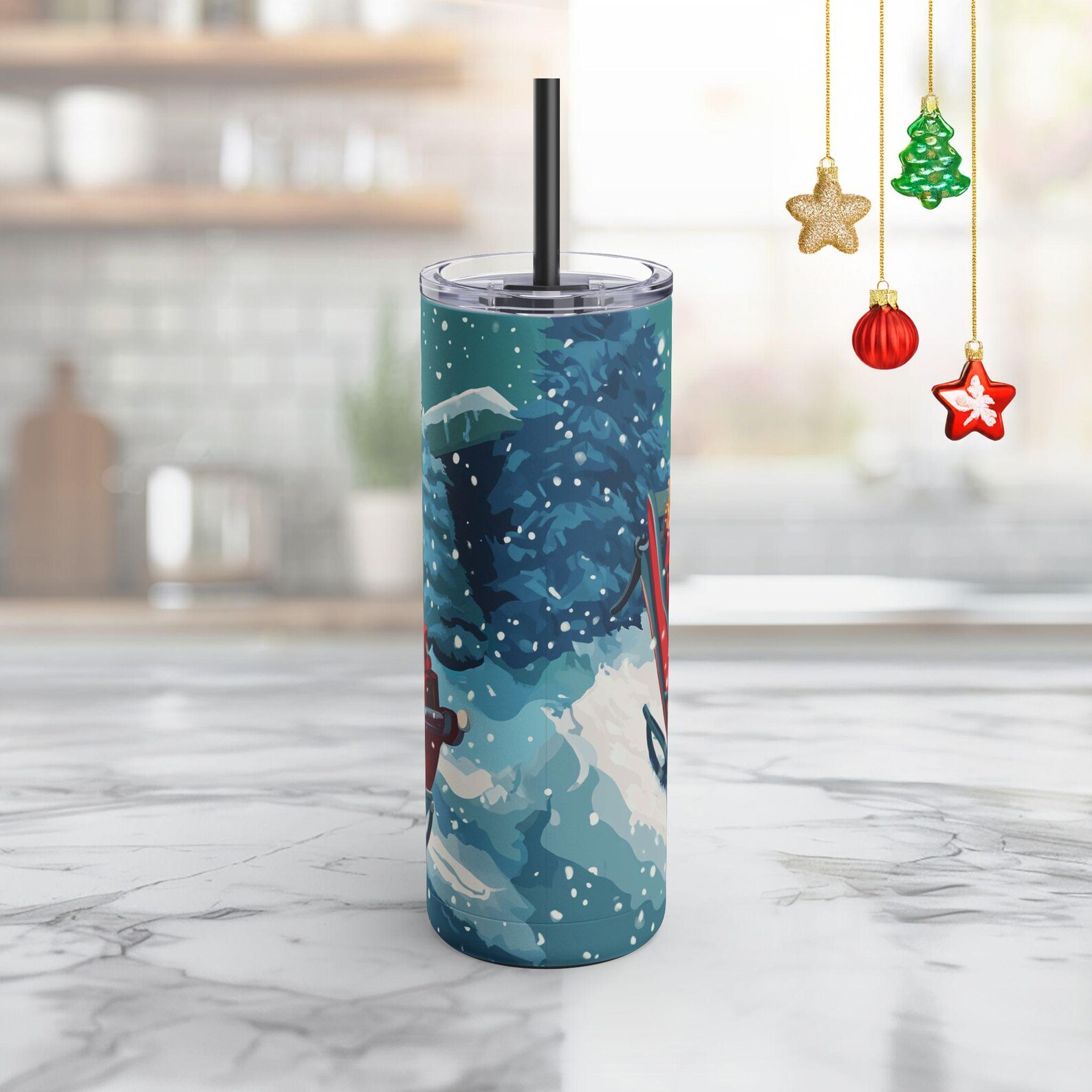 Pitbull Santa on a Sleigh Full Tumbler