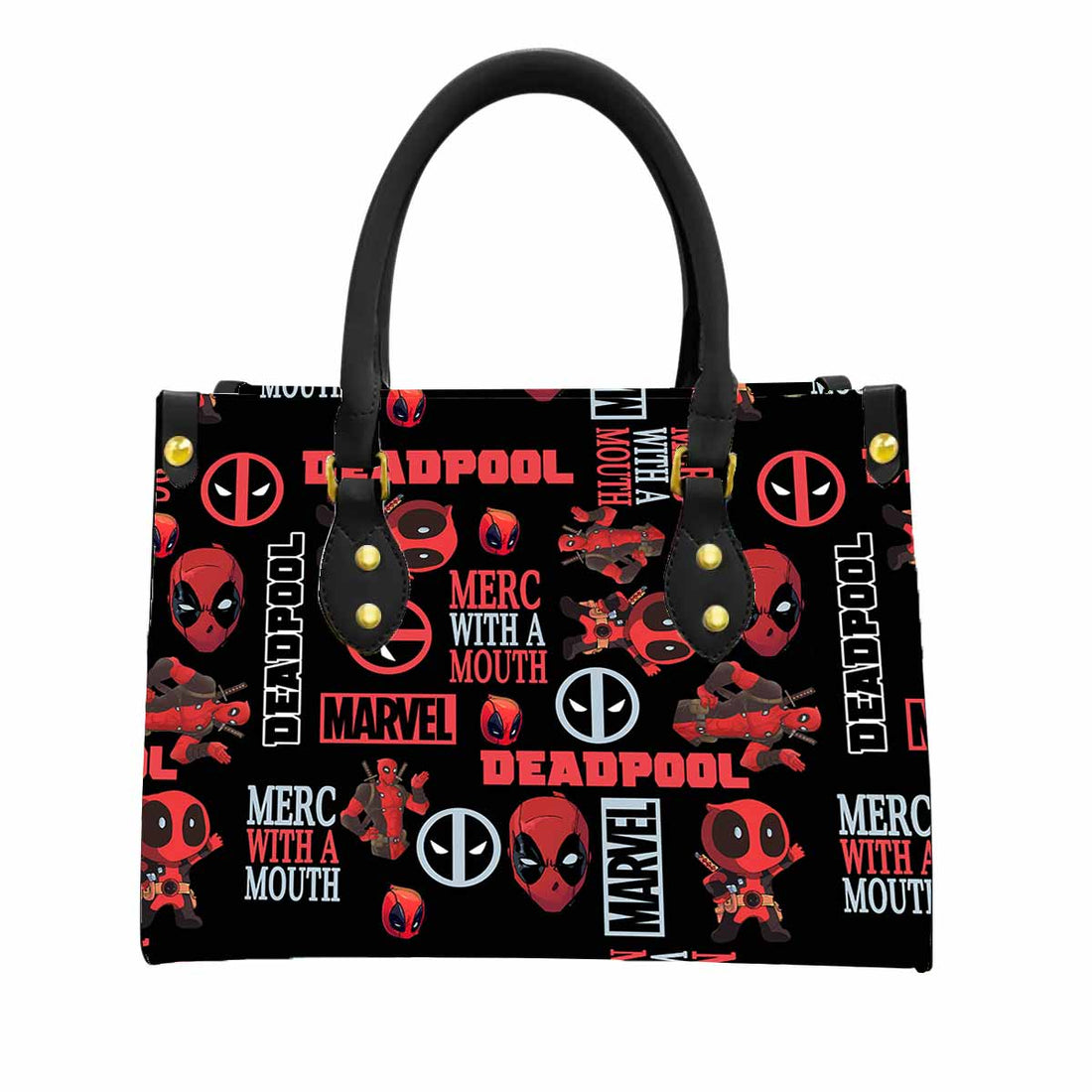 Deadpool Merc with a Mouth Women Tote Bag with Black Handles