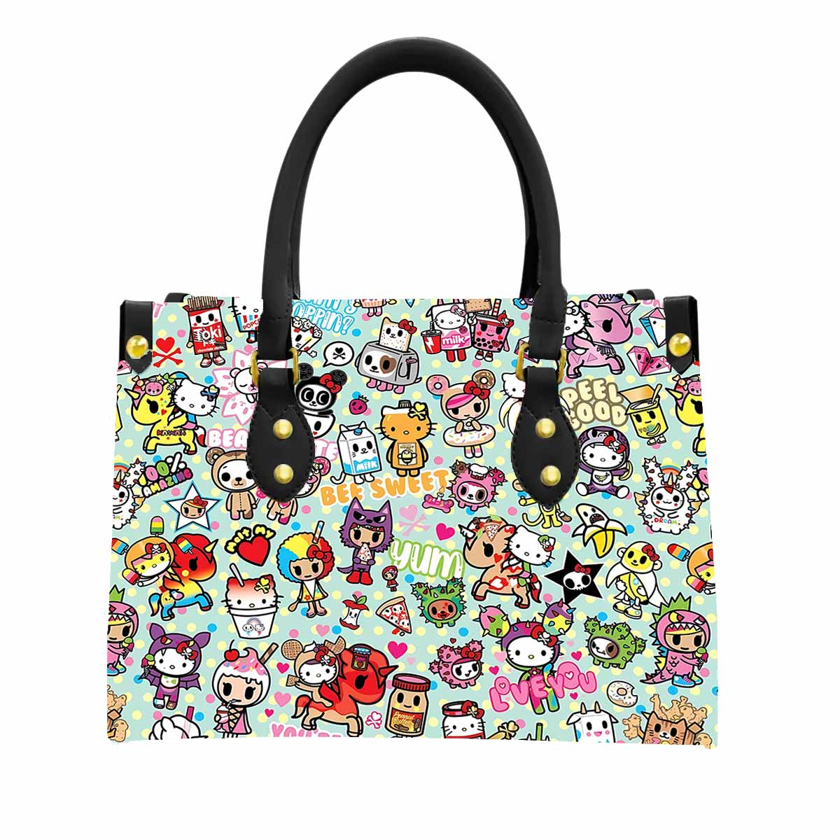 Hello Kitty Joyful Women Tote Bag with Black Handles